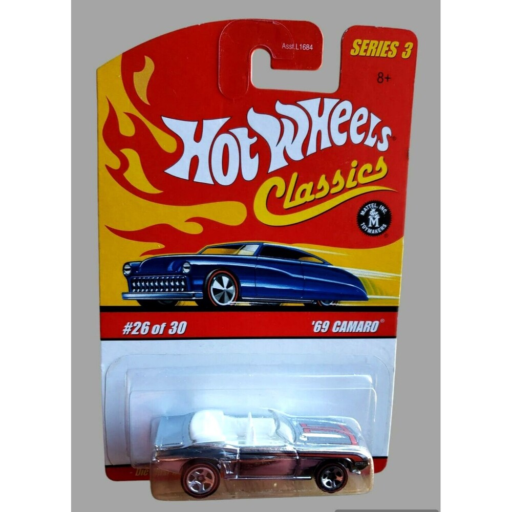 2007 Hot Wheels '69 CAMARO CONVERTIBLE Chrome CLASSIC SERIES 3 26/30 RL5SP L0754